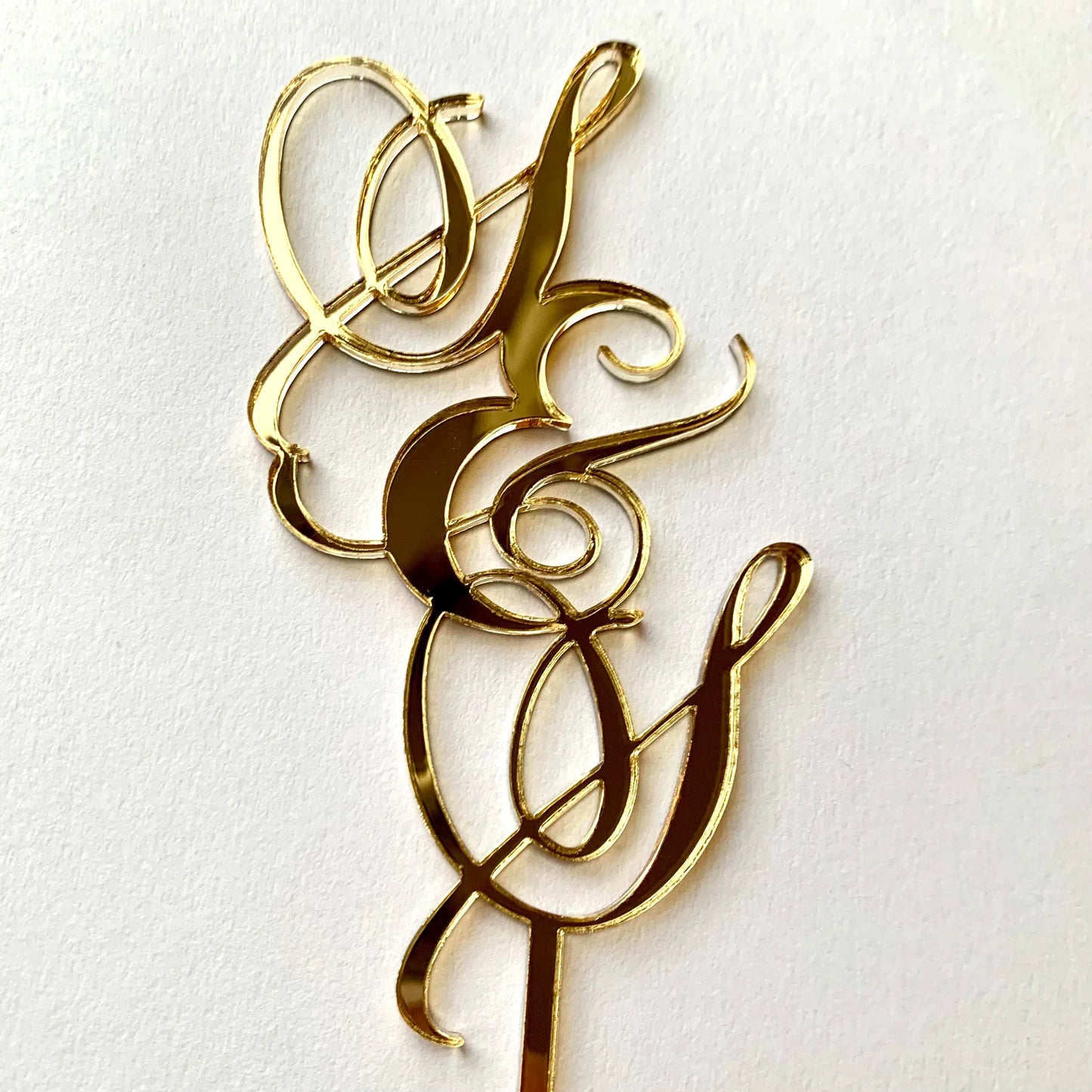 Custom Cake topper - Mirror Gold Acrylic MEG cookie cutters