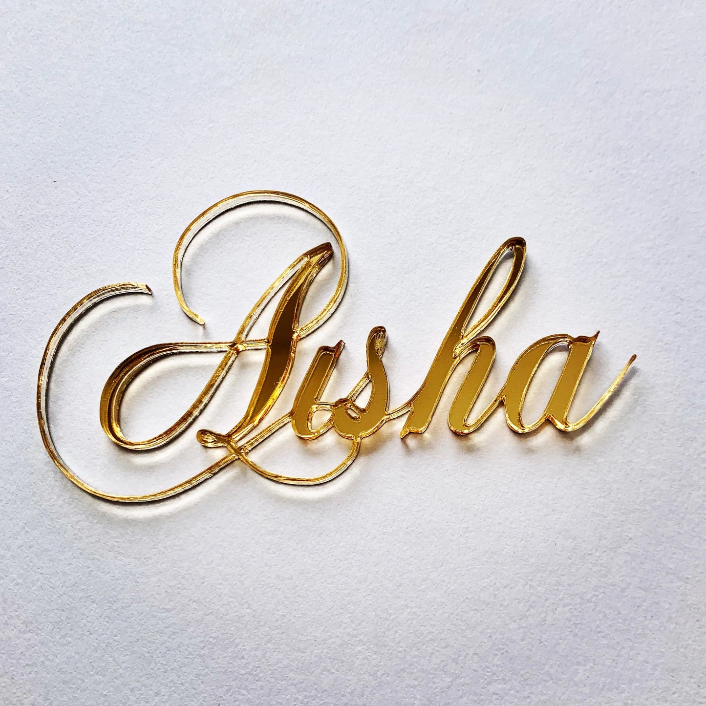 Custom Cake topper - Mirror Gold Acrylic MEG cookie cutters