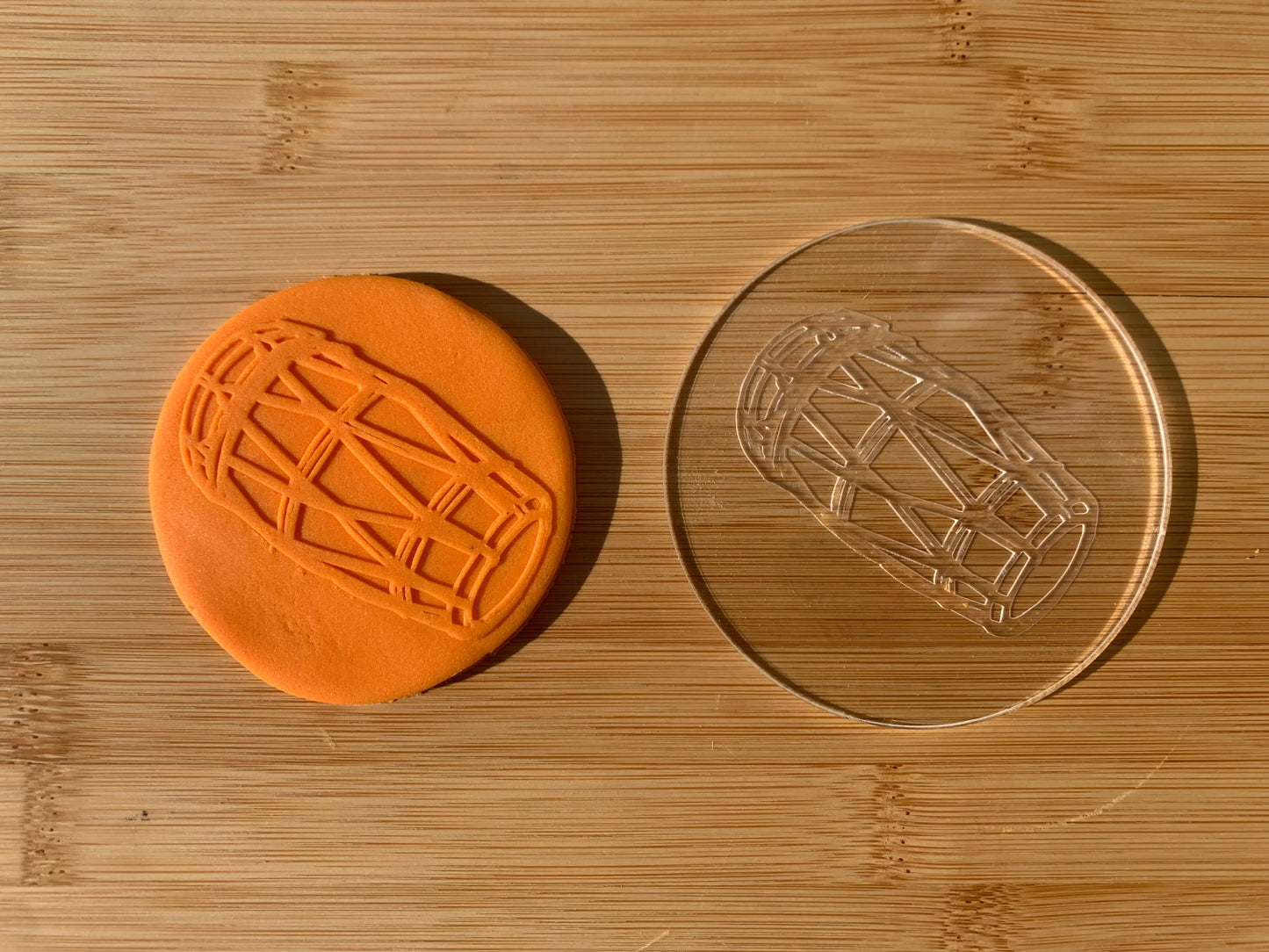 Dhol - dholki - drum instrument - debossing acrylic stamp MEG cookie cutters