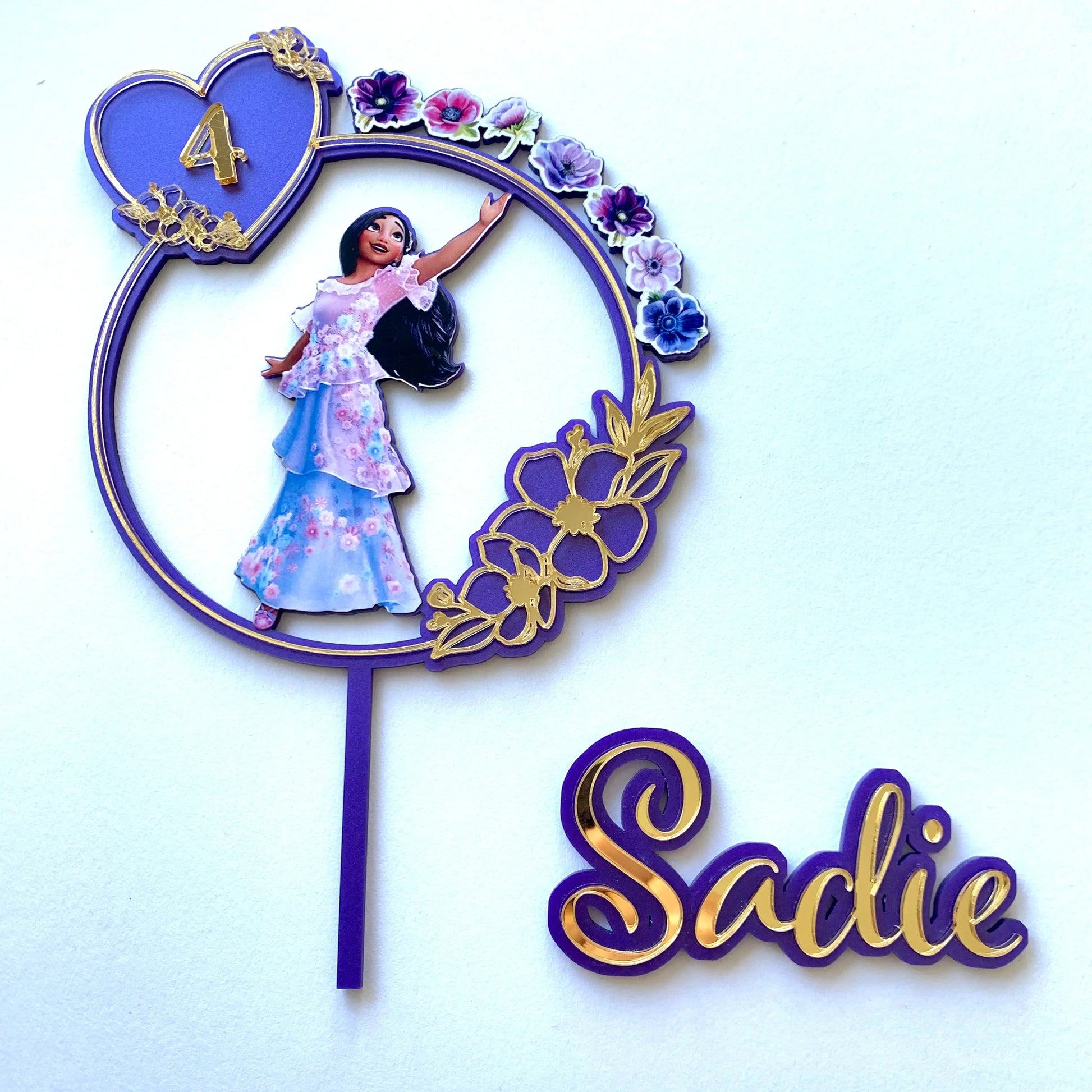 Encanto - cake Topper - name charm MEG cookie cutters
