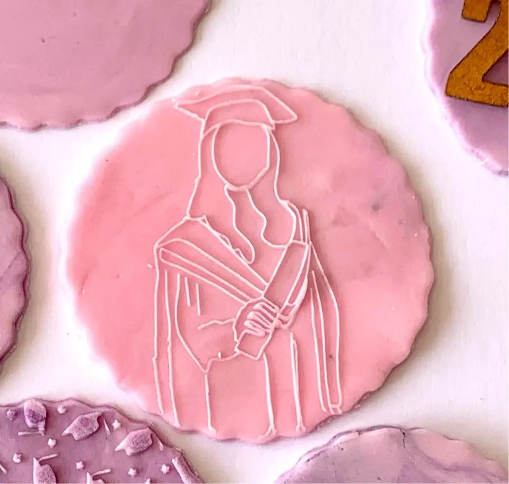 Girl Graduation Debossing MEG cookie cutters
