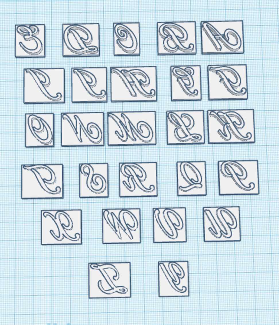 Italic font Alphabet Embossing-Stamp MEG cookie cutters
