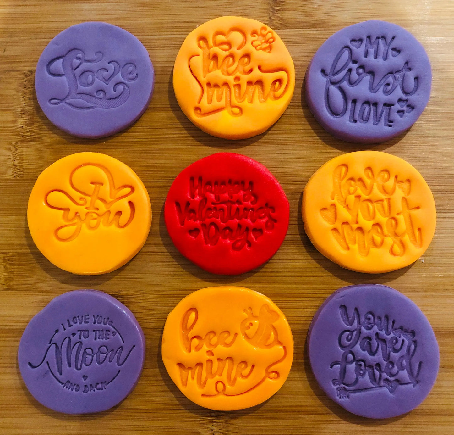 Love valentine Embossing for cupcake and cake - stamps sugar paste - saint Valentines theme stamps MEG cookie cutters