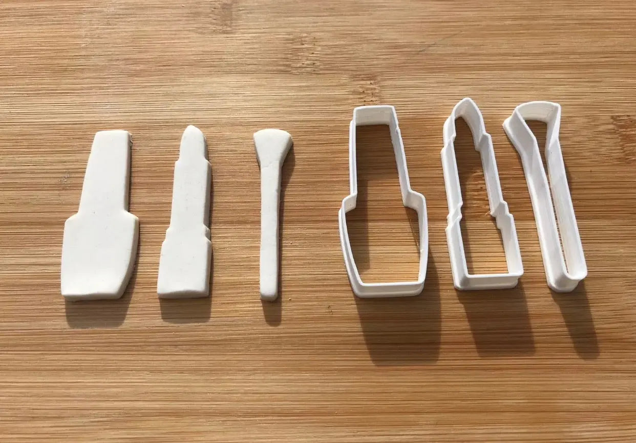 Make up Set Lipstick Brush Nail Varnish Cookie Cutter fondant cake decorating MEG cookie cutters