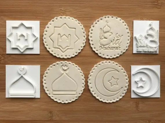 Muslim Islamic Embossing for cupcake and cake - stamps sugar paste EID MUBARAK MEG cookie cutters