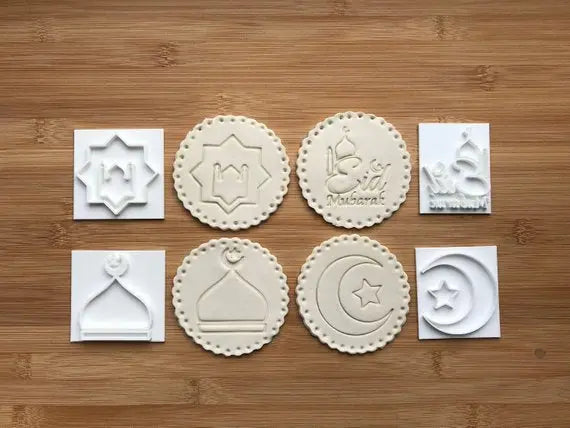 Muslim Islamic Embossing for cupcake and cake - stamps sugar paste EID MUBARAK MEG cookie cutters