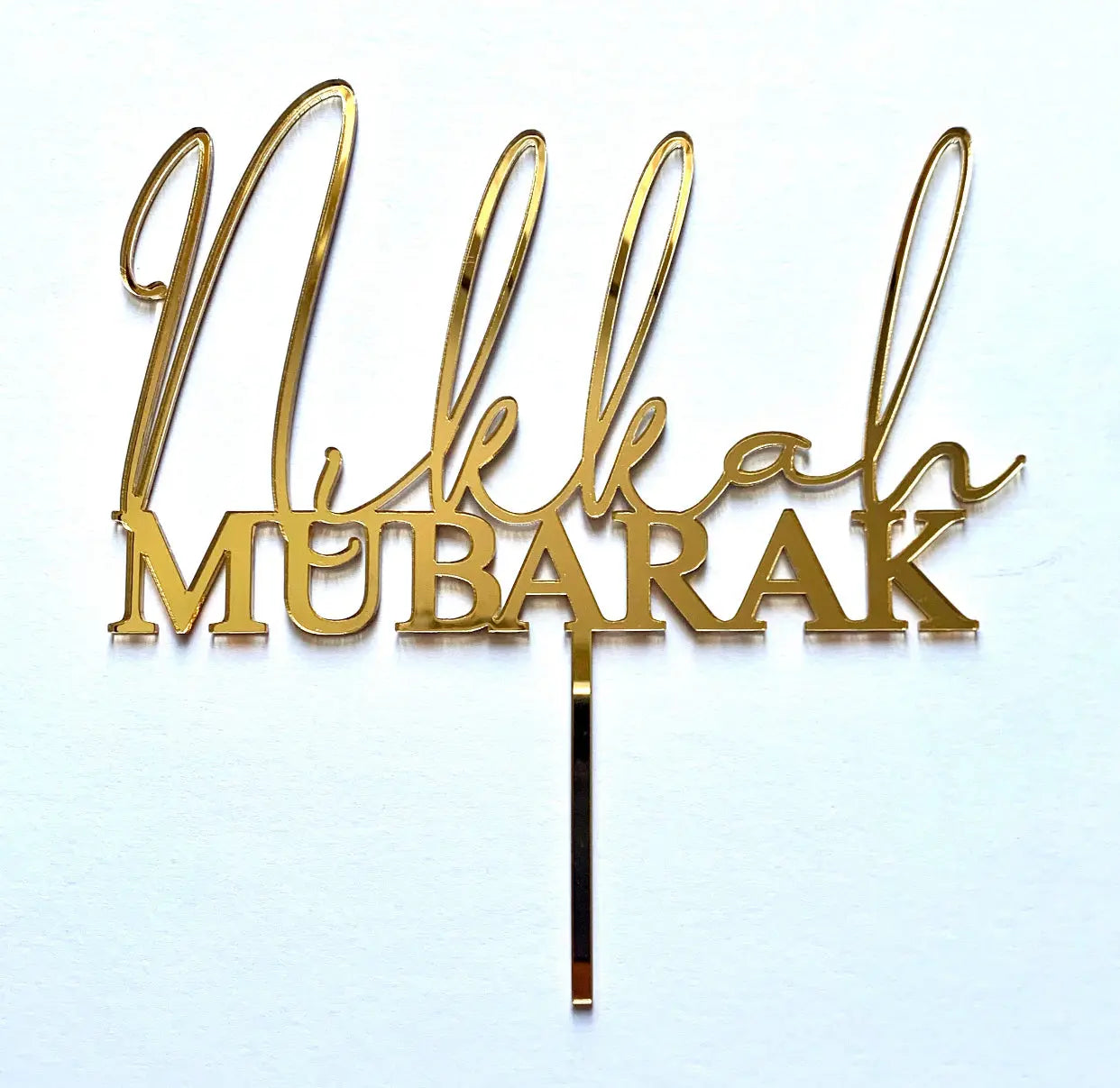 NIKKAH MUBARAK - cake topper - gold mirror MEG cookie cutters