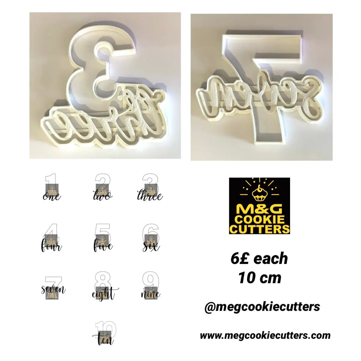 Numbers Cookie Cutters MEG cookie cutters