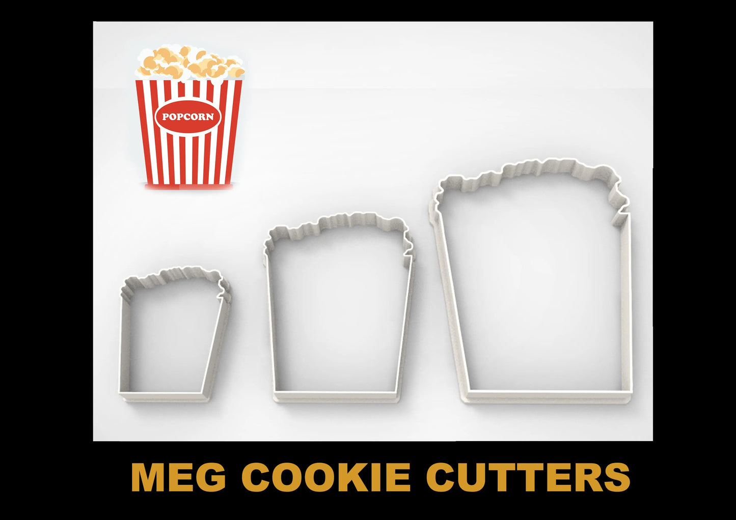 POPCORN Cookie Cutter Fondant cupcake cake S - M - L flamingo MEG cookie cutters
