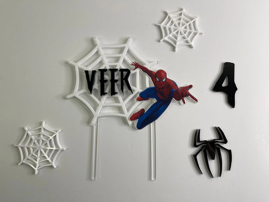 Personalise Spider-Man set Super hero cake Topper and charm MEG cookie cutters