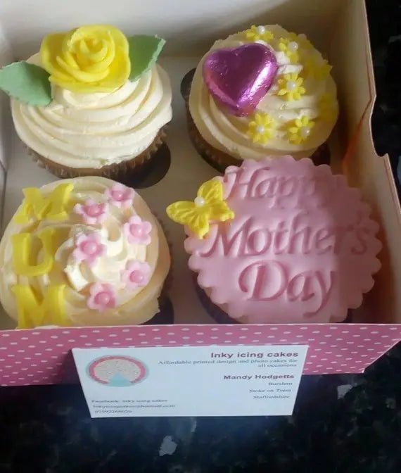 Set of 3 Embossing and cookie cutters cupcake and cake - stamps Happy Father's Day + #1 DAD + DAD MEG cookie cutters