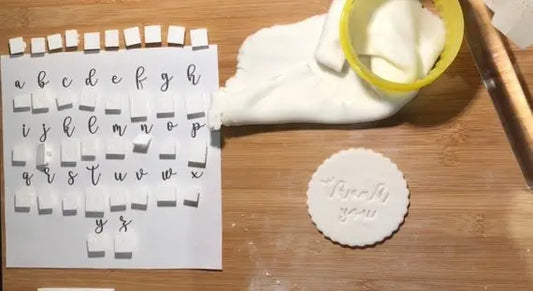 Stea font Cookie Stamp - Fondant Embosser Alphabet Stamp Cake Cupcake Embossing MEG cookie cutters