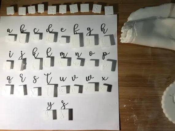 Stea font Cookie Stamp - Fondant Embosser Alphabet Stamp Cake Cupcake Embossing MEG cookie cutters