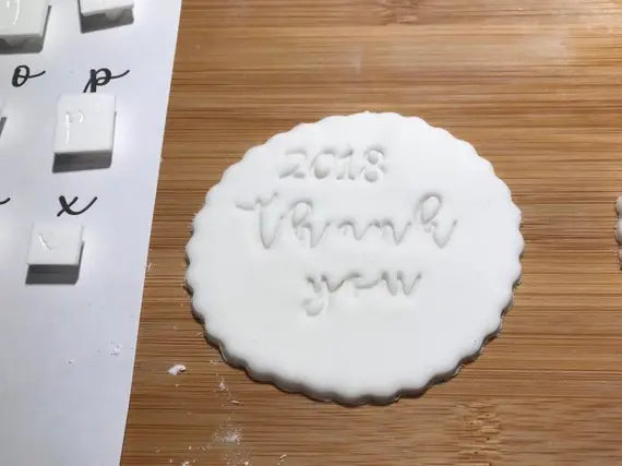 Stea font Cookie Stamp - Fondant Embosser Alphabet Stamp Cake Cupcake Embossing MEG cookie cutters