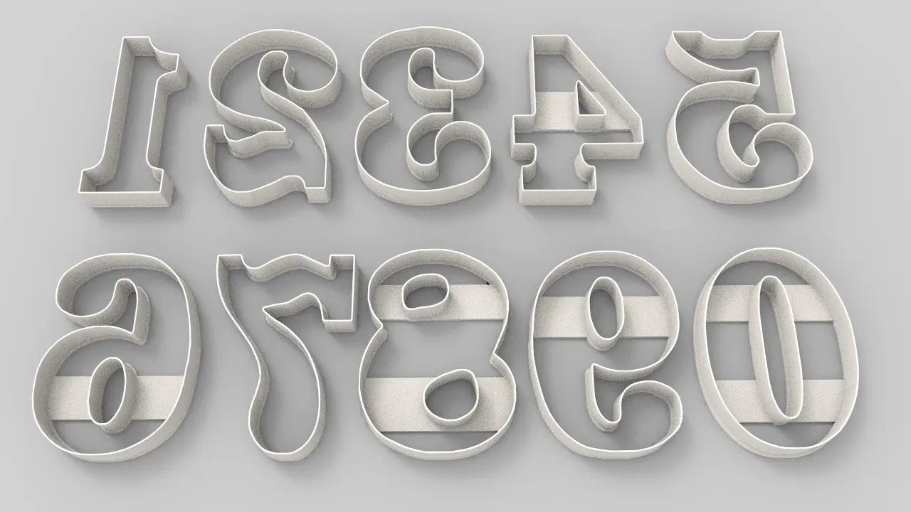 Style 2 Giant Numbers Large 0 to 9 Cookie Cutter MEG cookie cutters