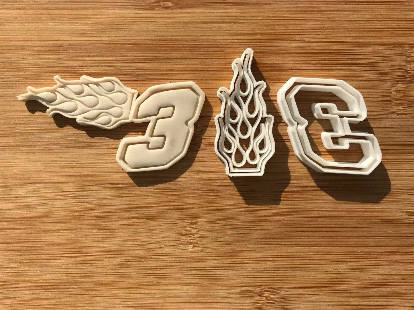 Three 3 Racing Number Digit Cookie Cutter Dough Biscuit Pastry Fondant MEG cookie cutters