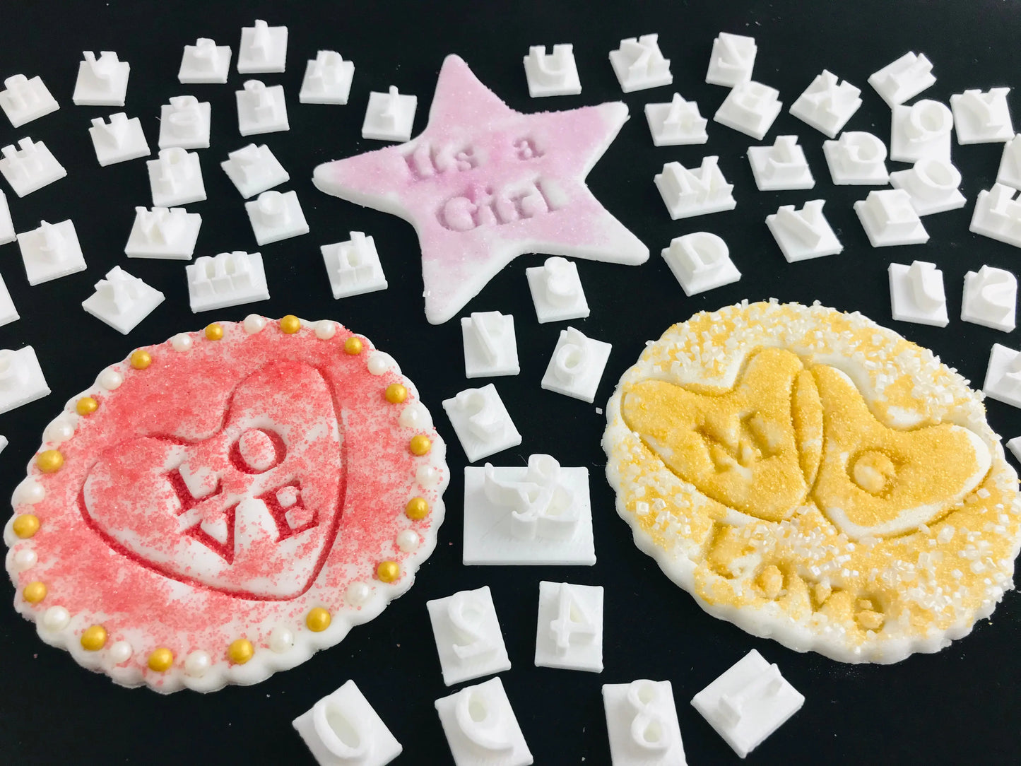 Times New Roman Cookie Stamp - Fondant Embosser Alphabet Stamp Cake Cupcake Embossing MEG cookie cutters