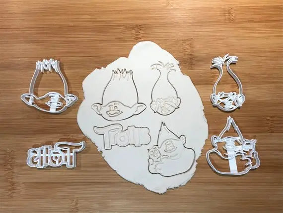Trolls Set of 4 pcs Cookie Cutters Fondant Cupcake and Cake Decorating UK MEG cookie cutters