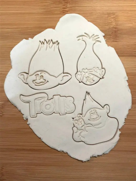 Trolls Set of 4 pcs Cookie Cutters Fondant Cupcake and Cake Decorating UK MEG cookie cutters