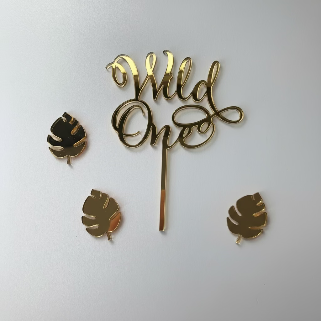 Wild one cake topper and 3 leaves MEG cookie cutters