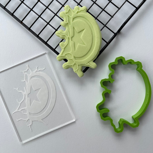 Avangers - super hero - Captain America debossing + cutter MEG cookie cutters