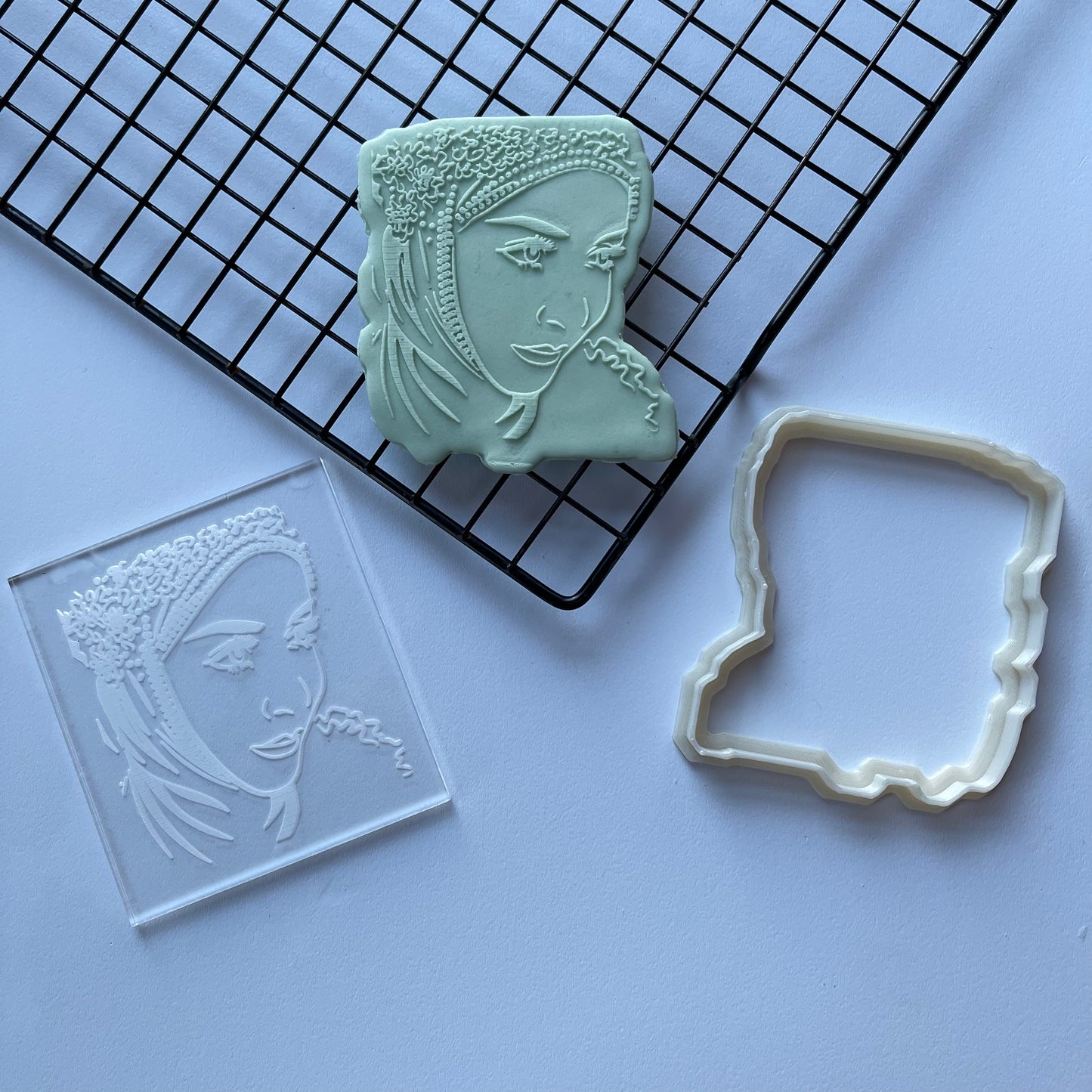 Muslim Islamic woman style 2 Debossing + cutter MEG cookie cutters