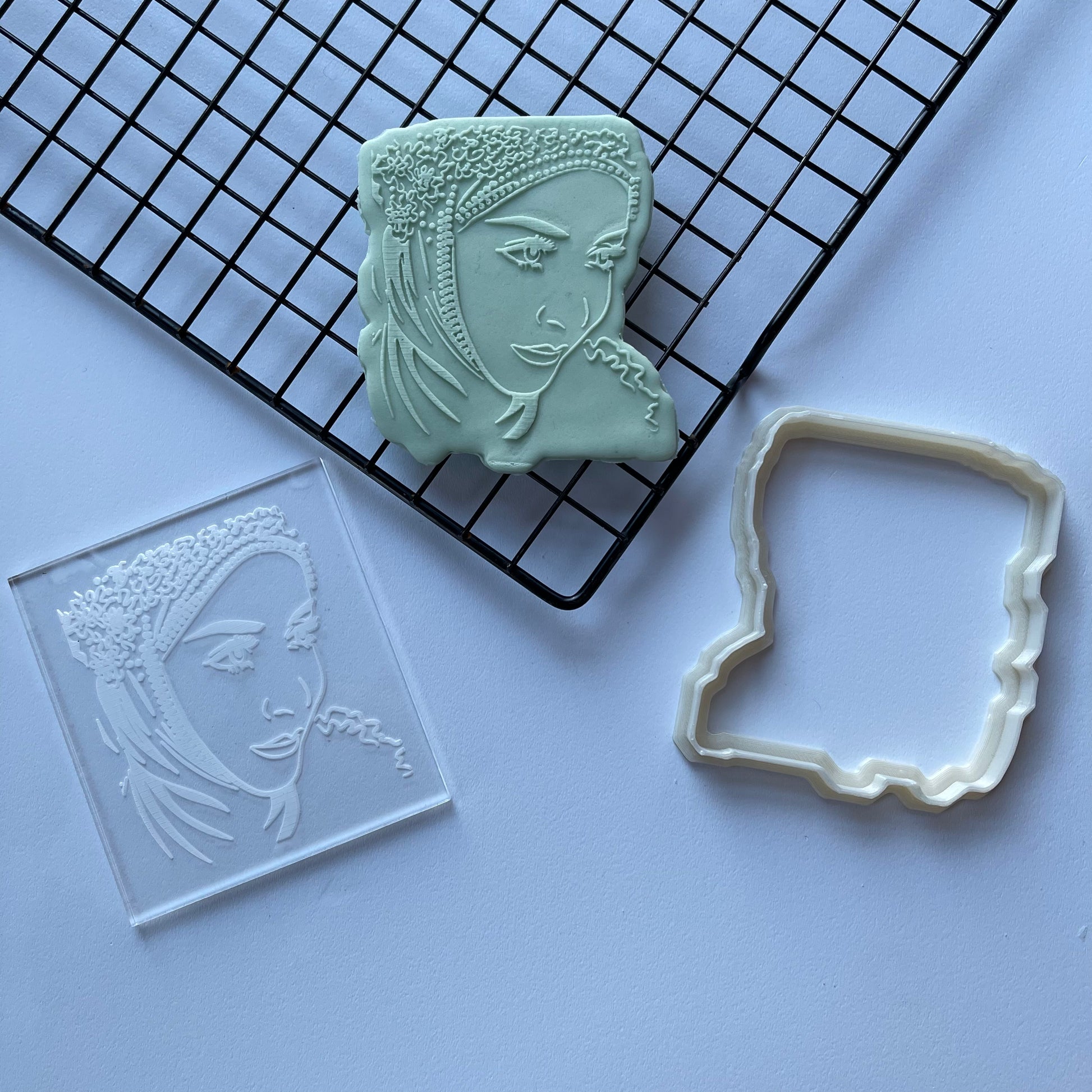 Muslim Islamic woman style 2 Debossing + cutter MEG cookie cutters