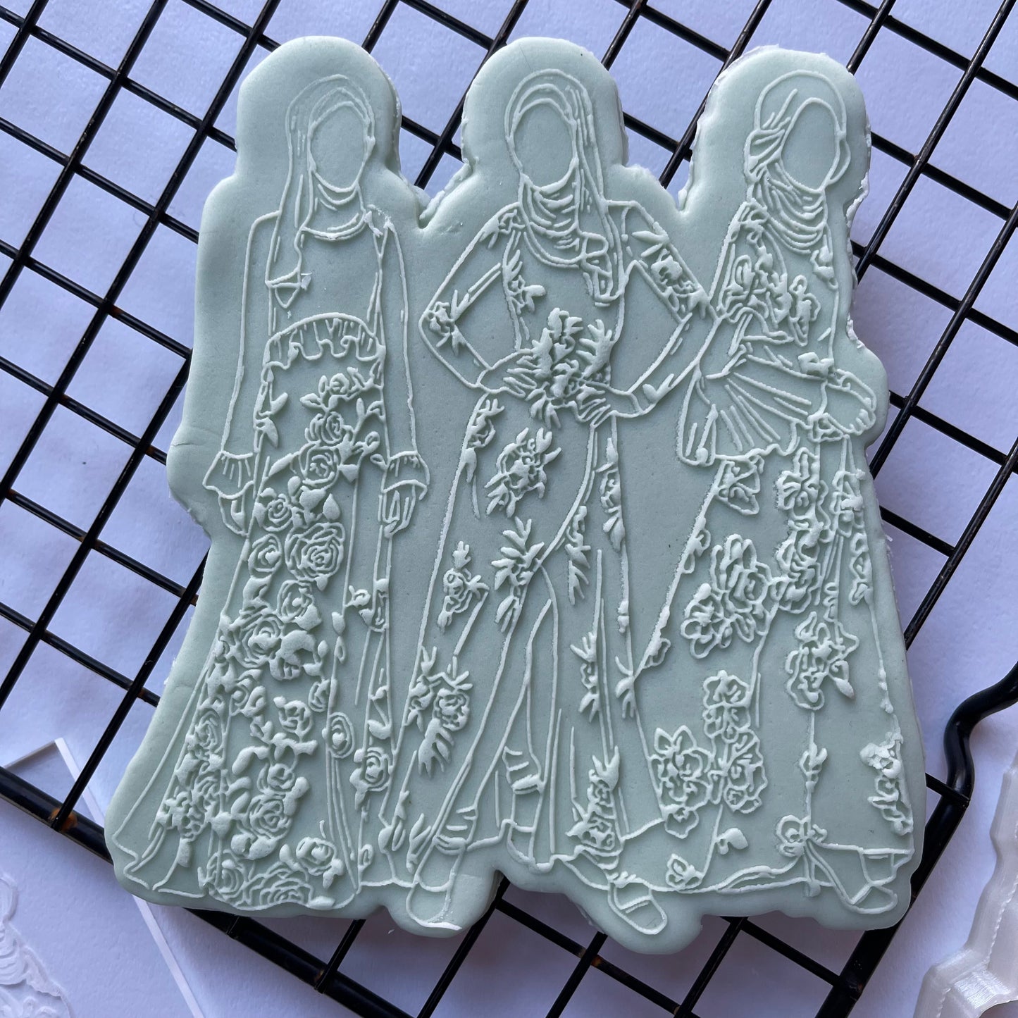 Muslim Islamic women style 4 Debossing + cutter MEG cookie cutters