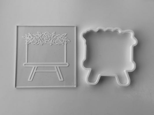 painting board flowers - Cookie Cutter + deboss M1017