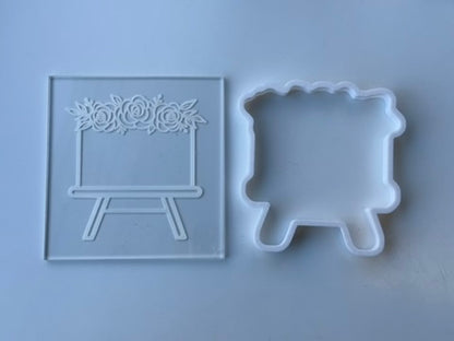 painting board easel flowers - Cookie Cutter + deboss M1017