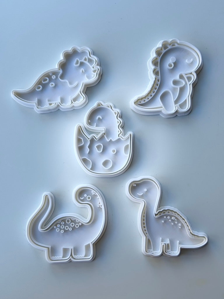 Set of 5 Dinosaur cutter + stamp M1051