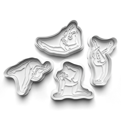 Gymnastics Set cookie cutter and stamp 0649