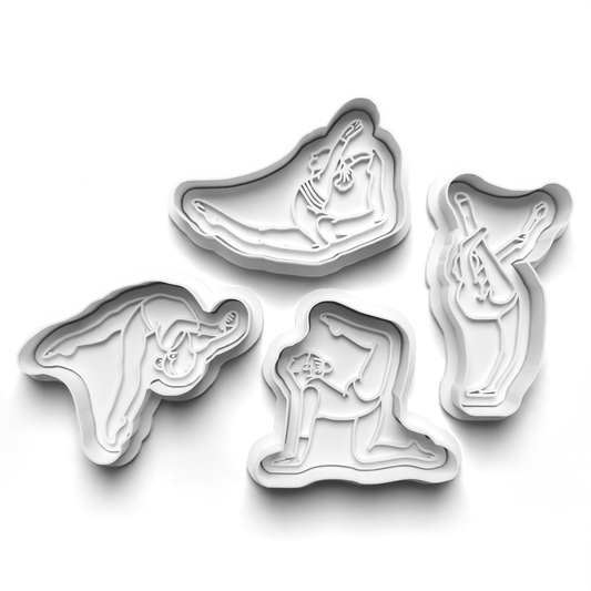 Gymnastics Set cookie cutter and stamp 0649