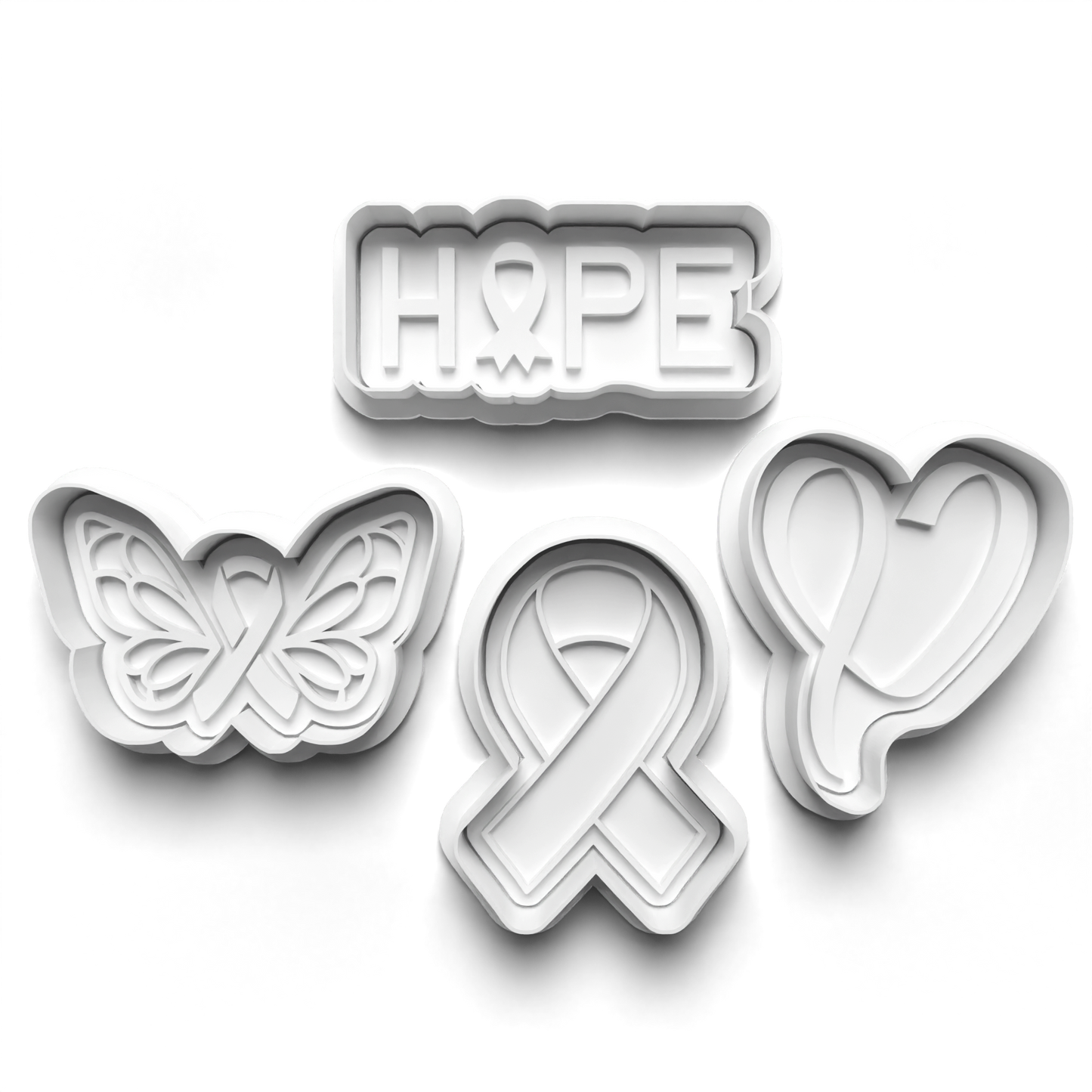 Set cookie cutter and stamp Cancer - breast cancer 0685