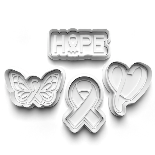 Set cookie cutter and stamp Cancer - breast cancer 0685