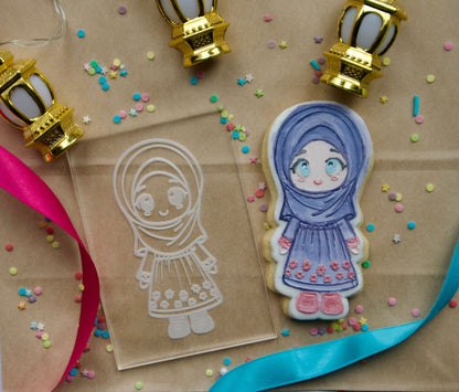 Muslim young girl Debossing + matching cutter