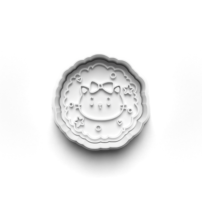 Christmas cat  - cutter + stamp 0736