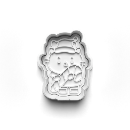 Christmas cat  - cutter + stamp 0736