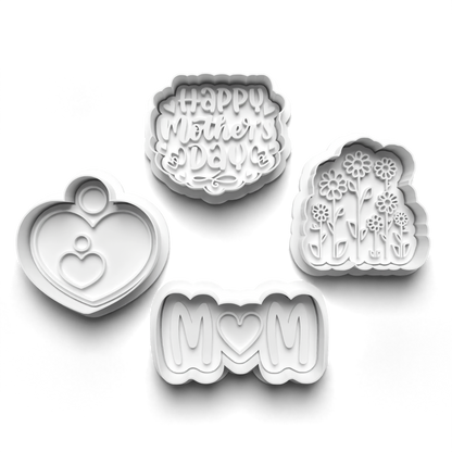 Mother's day set - cookie cutter + stamp 0793_