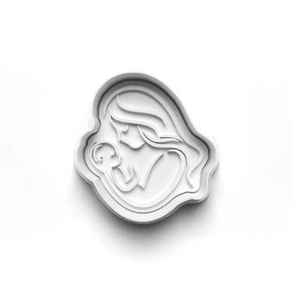 Mother's day set - moher and baby - cookie cutter + stamp 0801_