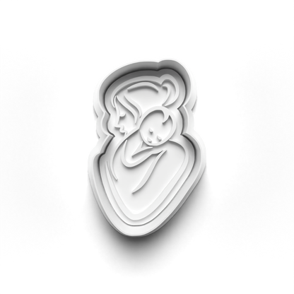 Mother's day set - moher and baby - cookie cutter + stamp 0801_