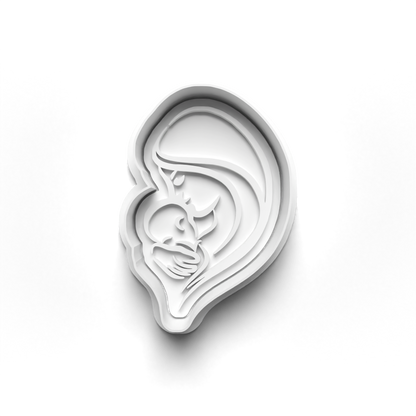 Mother's day set - moher and baby - cookie cutter + stamp 0801_