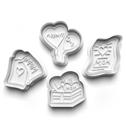 Mother's day set - Mom - cookie cutter + stamp 0803_