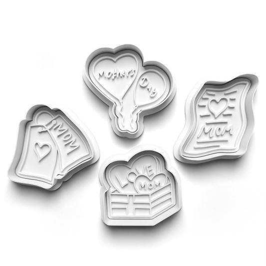 Mother's day set - Mom - cookie cutter + stamp 0803_