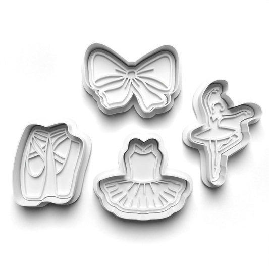 Dance Ballerina Ballet Set cookie cutter and stamp 0821
