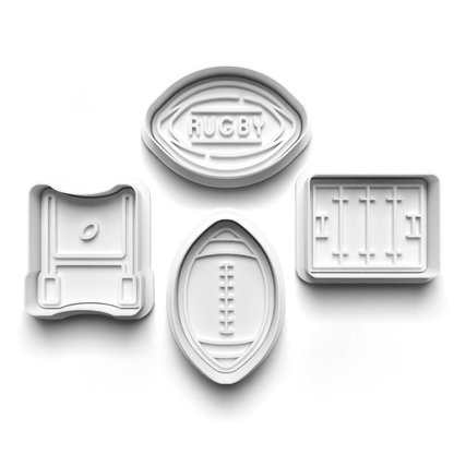 Set cookie cutter and stamp rugby 0827_