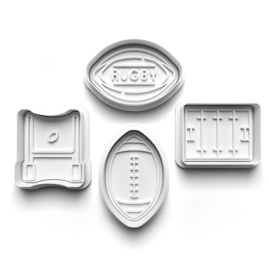 Set cookie cutter and stamp rugby 0827_
