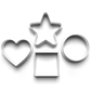 Basic shape - star circle square heart - cookie cutter 0898