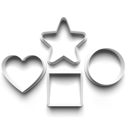 Basic shape - star circle square heart - cookie cutter 0898