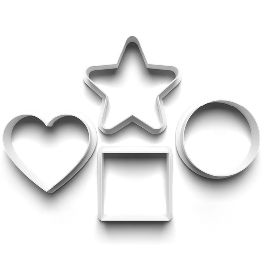 Basic shape - star circle square heart - cookie cutter 0898